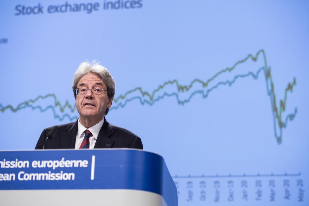 Press conference of Paolo Gentiloni, European Commissioner for Economy, on the Spring economic forecast