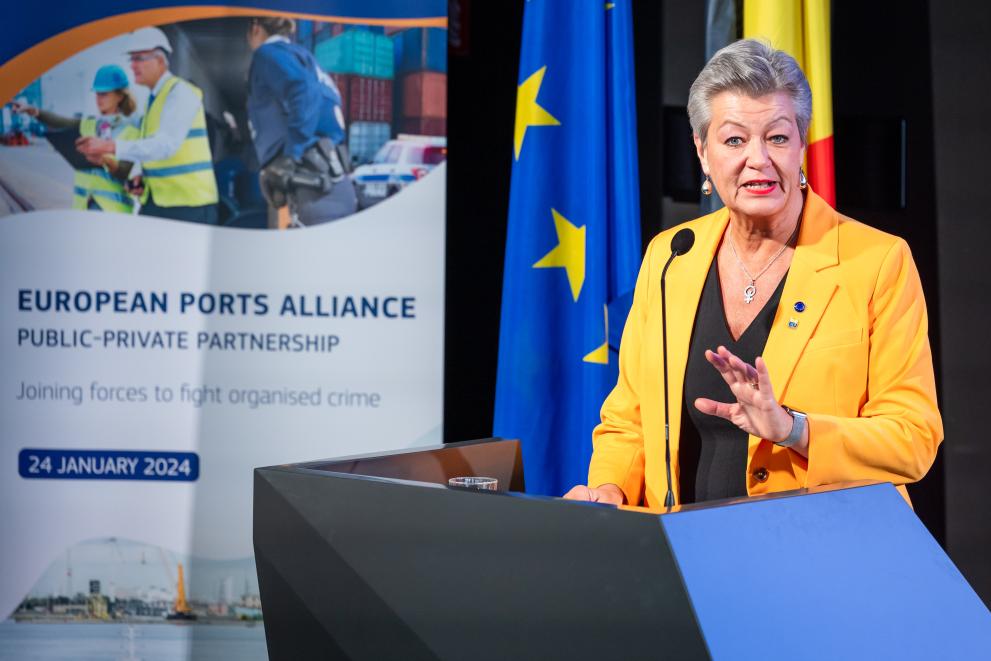 Participation of Paolo Gentiloni and Ylva Johansson, European Commissioners, in the launch of the European Ports Alliance in Havenhuis (Antwerp)