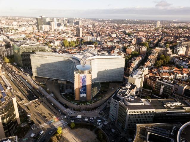 Aerial views of the Berlaymont building